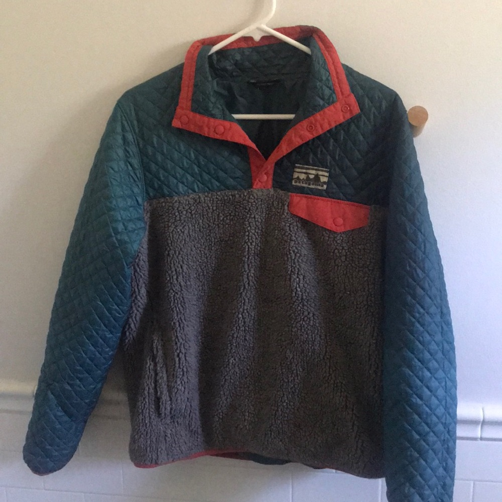 RARE Patagonia Mixed SnapT Insulated Puff Pullover